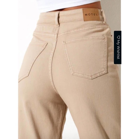 Motel Rocks Straight Leg Jeans In Winter Sandwash Knit Argyle Tan Size XS - Picture 4 of 15